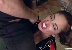 Choking and deepthroat perversion in hardcore sex movie