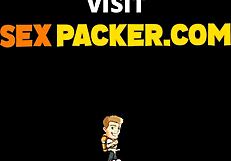 Hot brunette receptionist eager for stranger's big cock facial