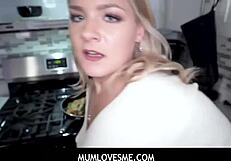 big ass milf stepmom lisey sweet fucks stepson in kitchen pov?
