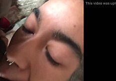 Teen blows and face ebony stud