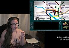 Naked Brunette BBW Plays Hand Game