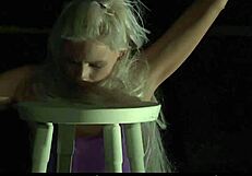 busty young slave, suck my cock in the garage