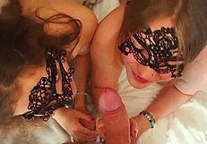 Fuck two sweet girls in the hotel room with milf and lesbian action