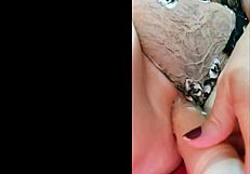 Wife films her panties before pleasuring herself with a dildo