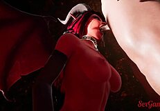 succubus girl punishes lucky guy in hell fantasy