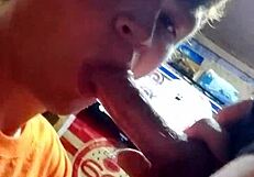 Crazy condomless blowjob from a cute twink in POV