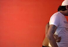 Indian woman demonstrates a guaranteed boobs press technique