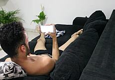 Handjob Surprise While Watching Steamy Porn