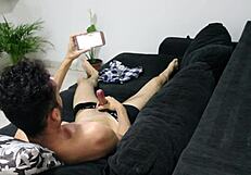 Handjob Surprise While Watching Steamy Porn