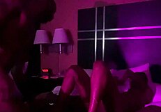 this ebony hoe was in a hotel room getting pounded by a big black cock until he creampied her