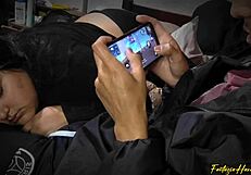 i stayed to play free fire at my best friend's house, he slipped his big cock into my mouth for fantasy hardcore