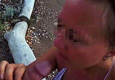 Amateurs perform blowjobs outdoors in public POV compilation.