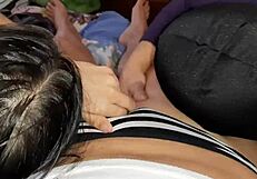 Brunette Lesbian Amateurs Masturbate Pussy to Orgasm in Homemade POV Scene