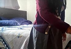 I found my cute college niece alone and bent her over for doggystyle before her parents got home, but her ass was too tight for anal.