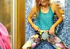 Just peed in my training leggings while touching myself in the shower!