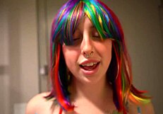 melody parker's throat gets fucked by gibby the clown with that monster cock