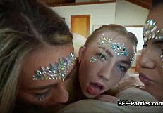 Party Chicks in Bikinis Sharing Fun