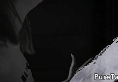 Babe deepthroats cock in wild threesome.