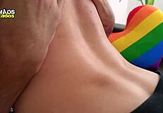 real estate agent fucks twink doggystyle. bent over for huge bareback cum.