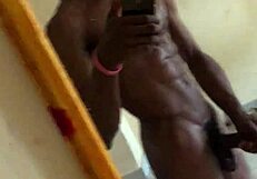 i stroke my cock in the mirror for a solo handjob