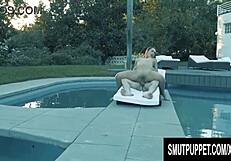 Brunettes Love Dick - Anastasia Black Rides Bf's Dick Near The Pool