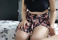 Petite Colombian amateur begs for internet access by milking him, keeping it secret from mom