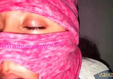 POV Latina Teen Sucks Huge BBC in Masked Webcam Action