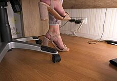 The sight of bare soles and well polished heels can do a lot to an office foot fetish tease