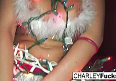 Charley Chase Receives Christmas Cock in Hardcore Nude Cumshot Session