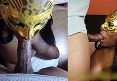 pregnant ghetto girl gets cum in her nose and loves it deepthroat style