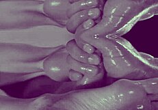 Compilation of art clips showing fucking with cum on vagina and foot fetish