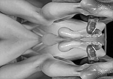 Compilation of art clips showing fucking with cum on vagina and foot fetish