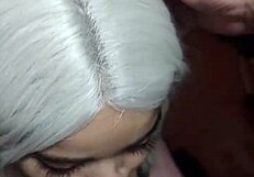 Blonde Babe Smears Lipstick During Deep Blowjob