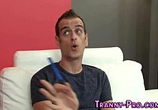 Tranny Sucks Cumshot