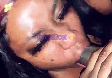 quick cumshot on nasty ebony slut with monster cock deepthroat