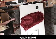 Shoplifting teen hides pearl necklace in vaginal cavity thrillingly.