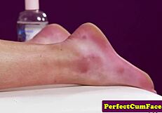 Smalltit Beauty Sucks Masseur's Cock