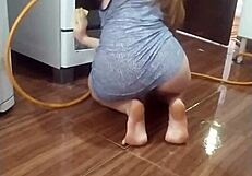Intense Emotions Surge as I Film My Naked Maid Cleaning the Stove