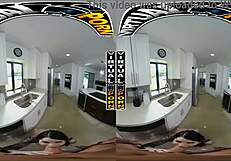 Valerica Steele gets dirty cleaning dishes in this virtual porn scene.