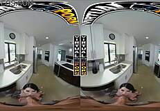 Valerica Steele gets dirty cleaning dishes in this virtual porn scene.
