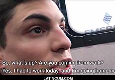 Latino twink sucks and fucks straight guy for cash in POV