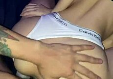 Can this skinny tattooed petite 18+ babe ride a huge cock so eagerly?