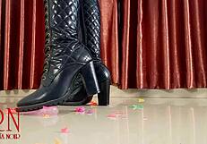 i love popping small balloons with my high heels boots