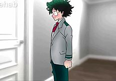 I watched Midoria fuck Uraraka in shower hentai