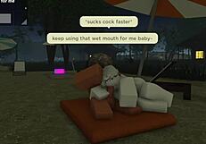This became evident; Rblx which gave a deep throat, bent forward to fu % a slut’s pussy