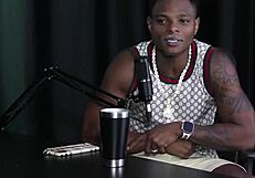 Measuring the hot brunette's ass size in sheer red lingerie, revealing her naked beauty.