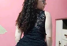 Seductive prostitute teases big black cock