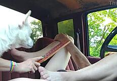 Dominant woman delivers powerful ball kicks to submissive man