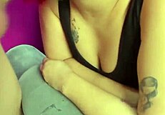 Latina engages in oral blowjob on cock with masturbation