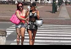 Hey, check out Mary Rider and Gabriela Flores giving double blowjobs in Turin